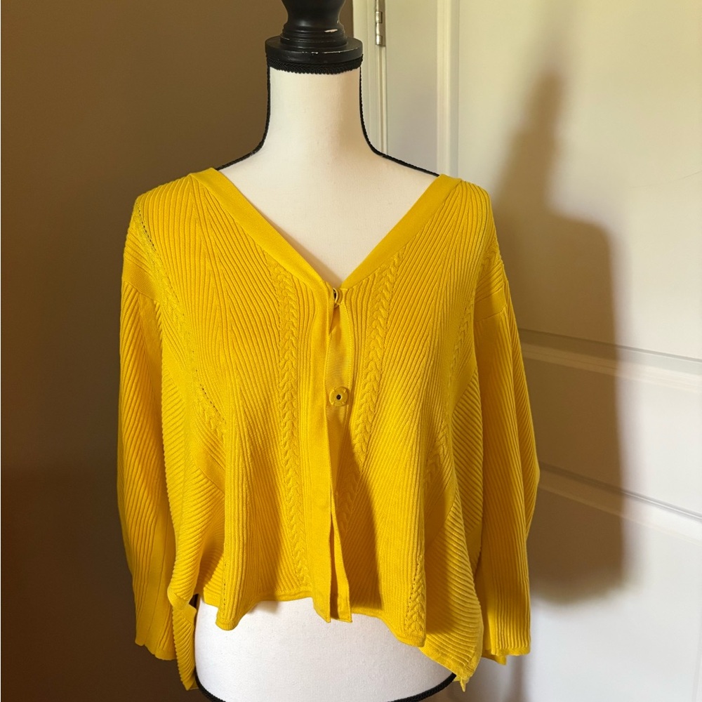 Yellow Sweater/Cardigan CAbi Sunny Yellow Knit Cardigan
